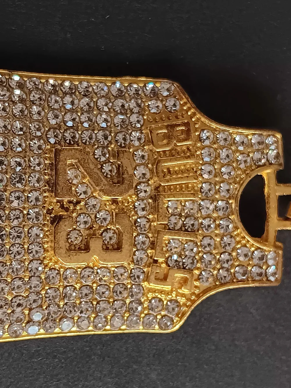 Gold Rhinestone Bulls 23 Pendant Necklace